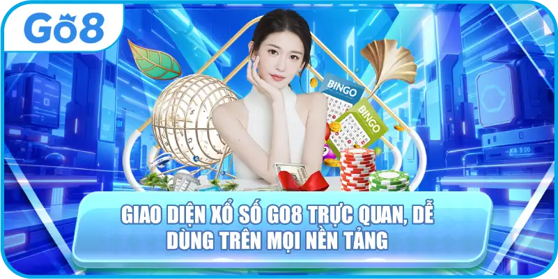 Giao diện xổ số GO8 trực quan, dễ dùng trên mọi nền tảng